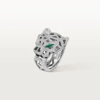 Panthere De Cartier-ring – vitguld, onyx, smaragder, diamanter – Cartier Panthere De Cartier-ring – vitguld, onyx, smaragder, diamanter – Cartier