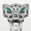 Panthere De Cartier-ring – vitguld, onyx, smaragder, diamanter – Cartier
