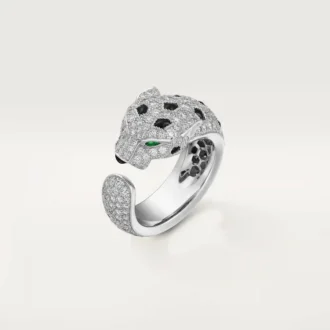 Panthere De Cartier-ring – vitguld, smaragder, onyx, diamanter – Cartier Panthere De Cartier-ring – vitguld, smaragder, onyx, diamanter – Cartier