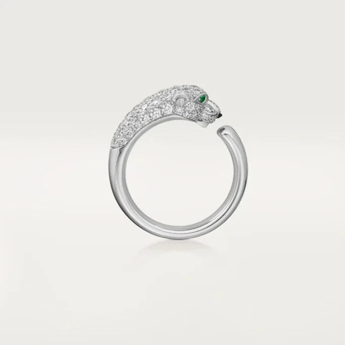 Panthere De Cartier-ring – vitguld, smaragder, onyx, diamanter – Cartier