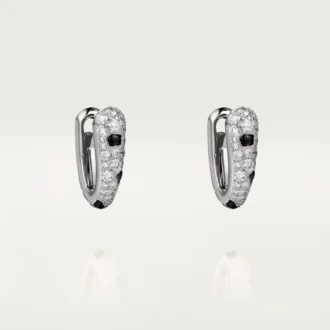 Panthere Diamond små hoop-örhängen, vitguld | Cartier Us