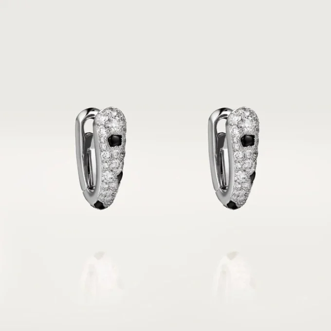 Panthere Diamond små hoop-örhängen, vitguld | Cartier Us Panthere Diamond små hoop-örhängen, vitguld | Cartier Us