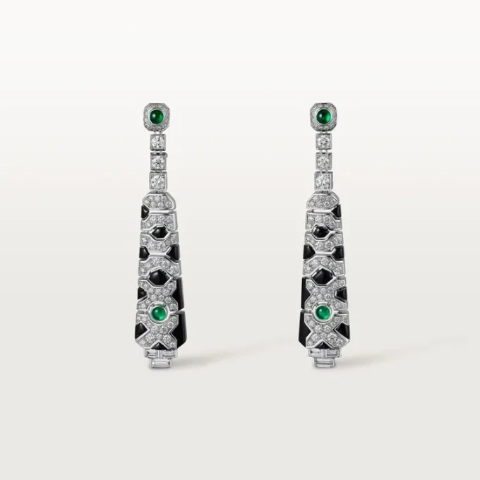 [Sur]Naturel Örhängen – Vitguld, Smaragder, Onyx, Diamanter – Cartier