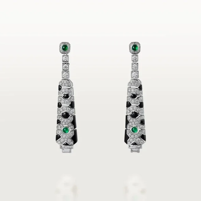 [Sur]Naturel Örhängen – Vitguld, Smaragder, Onyx, Diamanter – Cartier