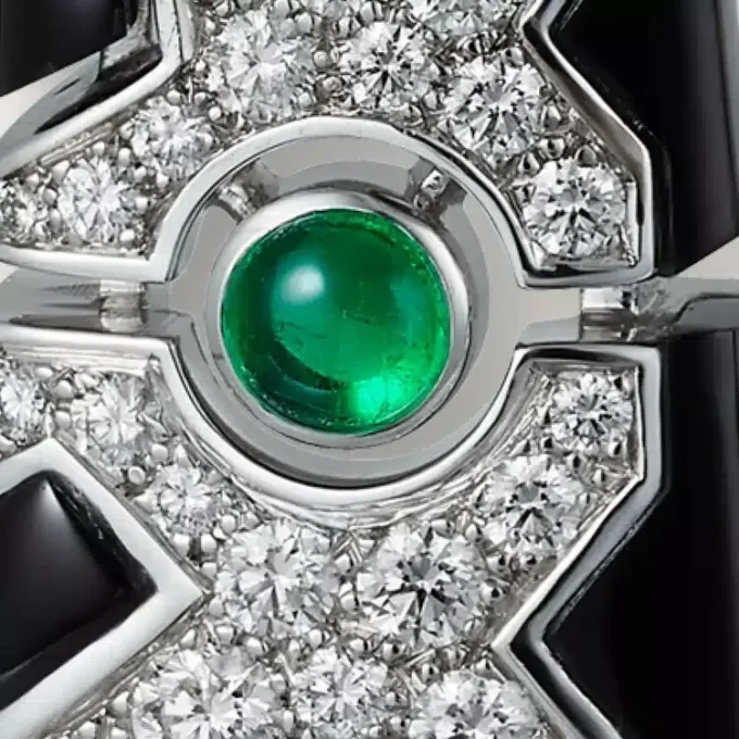 [Sur]Naturel Örhängen – Vitguld, Smaragder, Onyx, Diamanter – Cartier