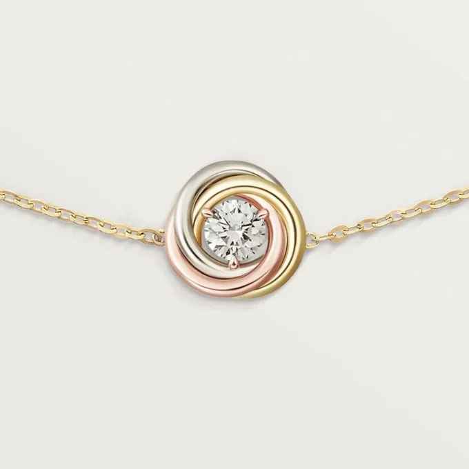 Trinity-armband, på kedja, 1 diamant Trinity-armband, på kedja, 1 diamant