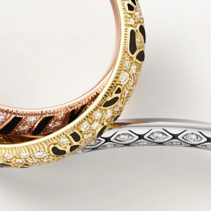 Trinity-ring för två fingrar, lackerad, pavé Trinity-ring för två fingrar, lackerad, pavé