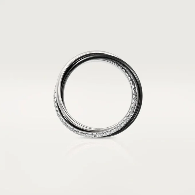 Trinity-ring, keramik, liten modell, halvpavé Trinity-ring, keramik, liten modell, halvpavé