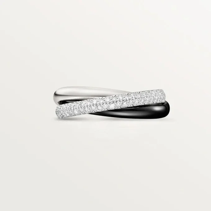 Trinity-ring, keramik, liten modell, halvpavé Trinity-ring, keramik, liten modell, halvpavé