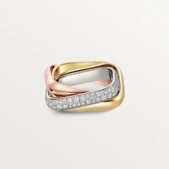 Trinity-ring, kuddeformad, medelstor modell, halvpavé