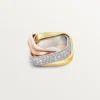 Trinity-ring, kuddeformad, stor modell, halvpavé Trinity-ring, kuddeformad, stor modell, halvpavé