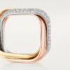 Trinity-ring, kuddeformad, stor modell, halvpavé Trinity-ring, kuddeformad, stor modell, halvpavé