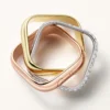 Trinity-ring, kuddeformad, stor modell, halvpavé Trinity-ring, kuddeformad, stor modell, halvpavé