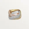 Trinity-ring, kuddeformad, stor modell, pavé Trinity-ring, kuddeformad, stor modell, pavé
