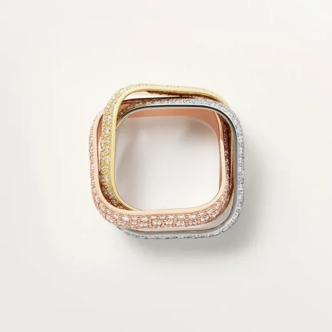 Trinity-ring, kuddeformad, stor modell, pavé Trinity-ring, kuddeformad, stor modell, pavé