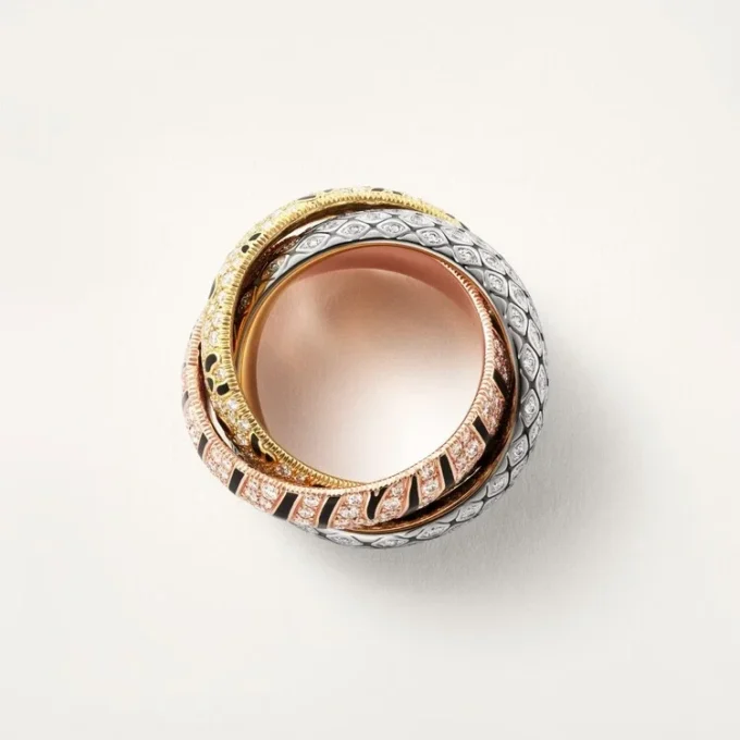 Trinity-ring, lack, pavé Trinity-ring, lack, pavé