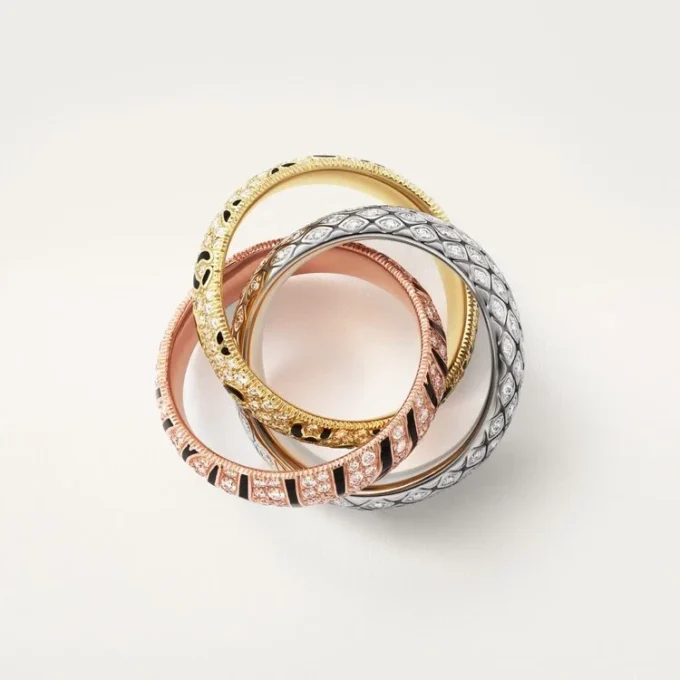 Trinity-ring, lack, pavé Trinity-ring, lack, pavé
