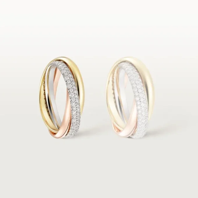 Trinity-ring, liten modell, halvpavé Trinity-ring, liten modell, halvpavé