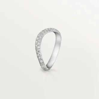 Trinity Ruban vigselring – platina, diamant – Cartier