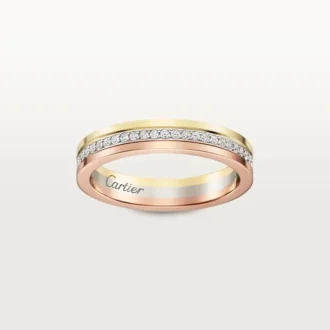 Trinity-vigselring – vitguld, gult guld, roséguld, diamanter – Cartier