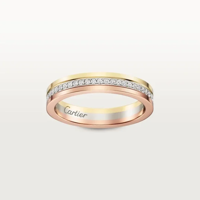 Trinity-vigselring – vitguld, gult guld, roséguld, diamanter – Cartier Trinity-vigselring – vitguld, gult guld, roséguld, diamanter – Cartier