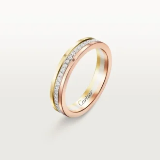 Trinity-vigselring – vitguld, gult guld, roséguld, diamanter – Cartier