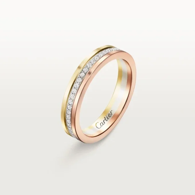 Trinity-vigselring – vitguld, gult guld, roséguld, diamanter – Cartier Trinity-vigselring – vitguld, gult guld, roséguld, diamanter – Cartier