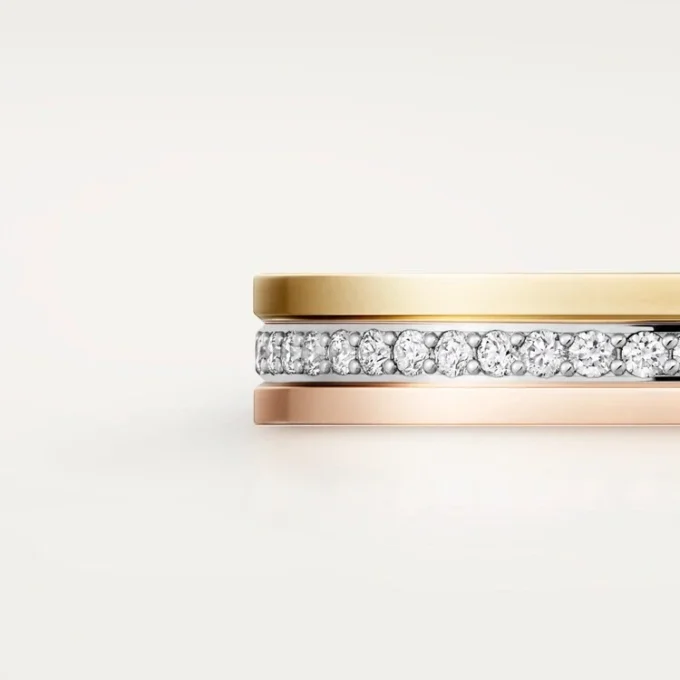 Trinity-vigselring – vitguld, gult guld, roséguld, diamanter – Cartier Trinity-vigselring – vitguld, gult guld, roséguld, diamanter – Cartier