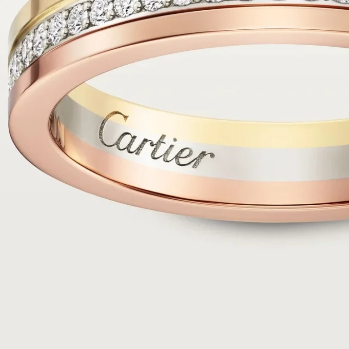 Trinity-vigselring – vitguld, gult guld, roséguld, diamanter – Cartier Trinity-vigselring – vitguld, gult guld, roséguld, diamanter – Cartier