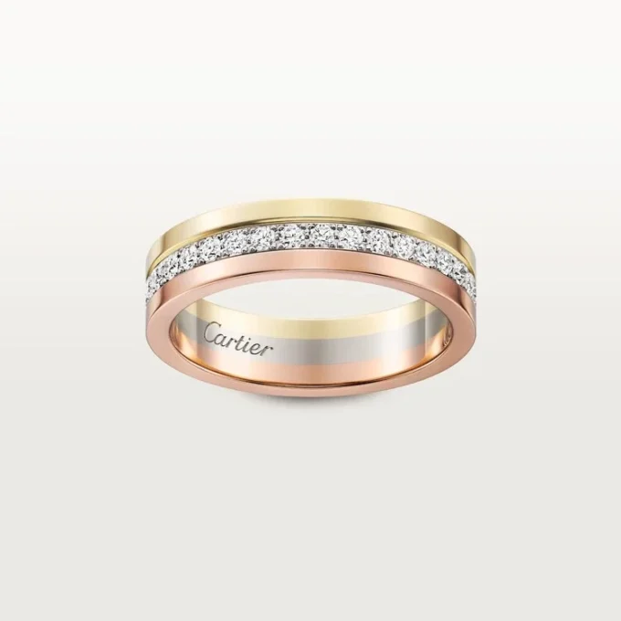 Vendome Louis Cartier vigselring, 4,8 mm bredd, pavé Vendome Louis Cartier vigselring, 4,8 mm bredd, pavé
