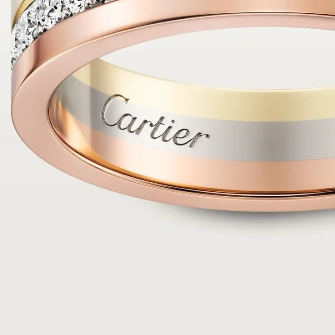Vendome Louis Cartier vigselring, 4,8 mm bredd, pavé Vendome Louis Cartier vigselring, 4,8 mm bredd, pavé